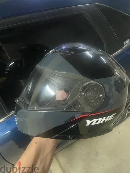 Yohe flip up helmet + sunglasses 2