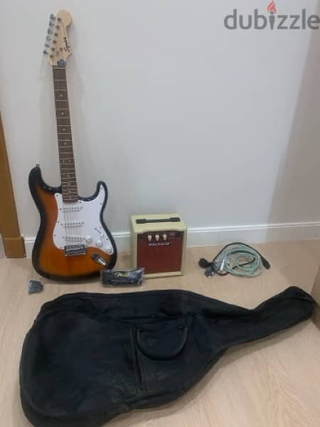 Electric guitar Strat Pak W/Frontman 10G amp, Brown 0