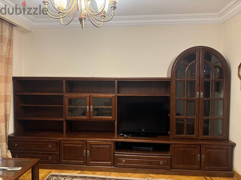 TV unit مكتبة تلفزيون خشب 10