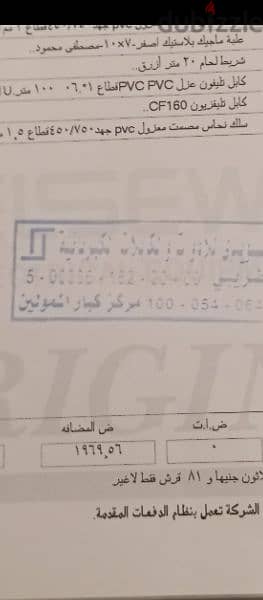 كابل تليفون ١ جوز 0.6 السويدى بفاتوره البائع