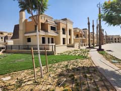 S villa for sale corner 212m garden 157m in Sarai compound , mostakbal city كمبوند سراي مدينة المستقبل best location in Sarai directly on suez road 0