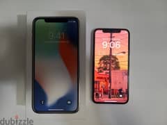 iphone x64 عليه وكابل وجراب وسكرينه مغير شاشه اصلي واقف بصمه فقط