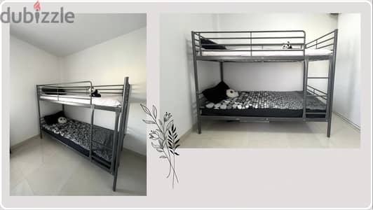 Bunk bed frame, silver-colour from IKEA