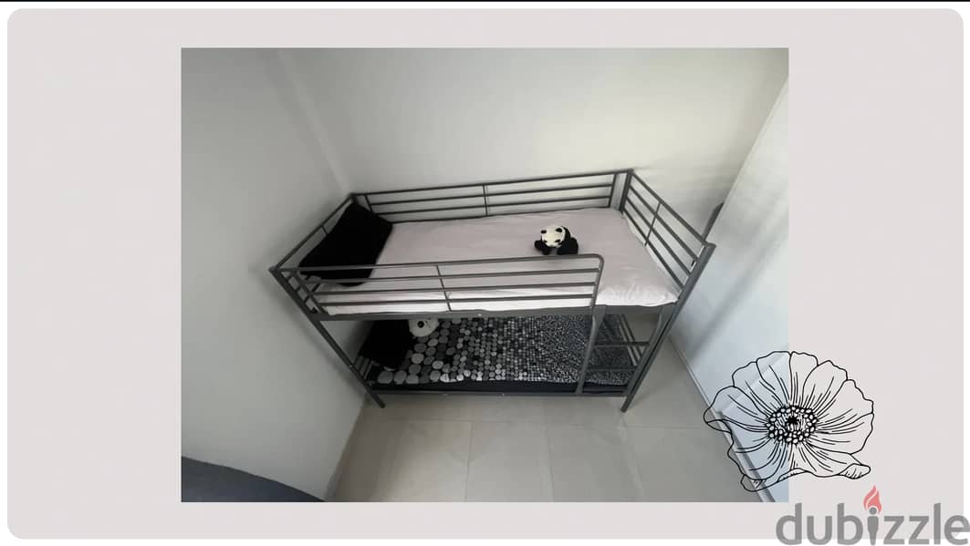 Bunk bed frame, silver-colour from IKEA 1