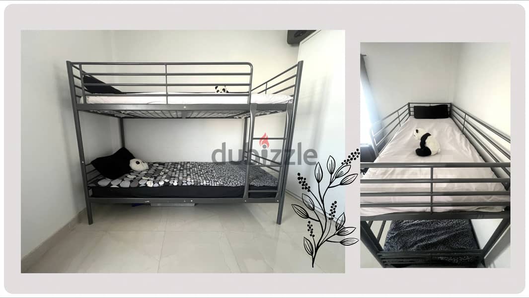 Bunk bed frame, silver-colour from IKEA 2