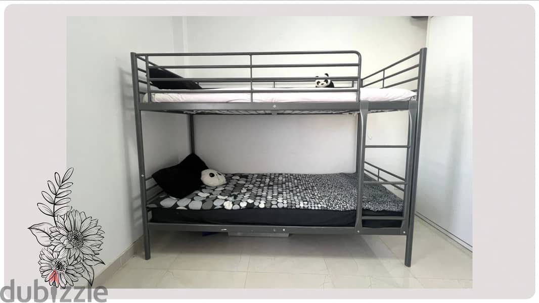 Bunk bed frame, silver-colour from IKEA 3