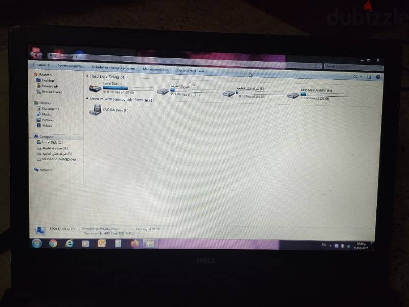 لاب توب ديل ١٧ بوصه i core 3 شاشه فلات 0