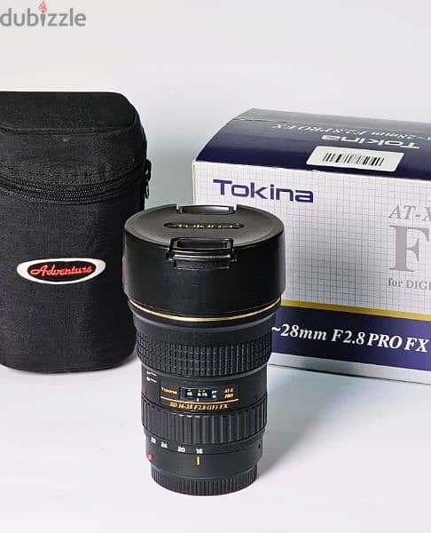 عدسه tokina 16-28 بحاله الزيرو 0