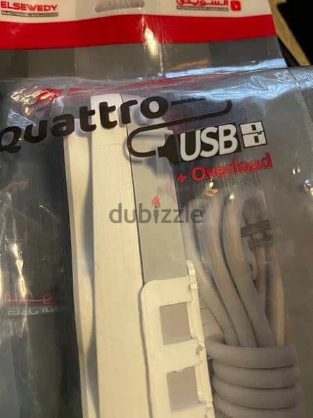 مشتركات كهرباء السويدي ٣ مخرج + ٢ usb  Quattro USB 2