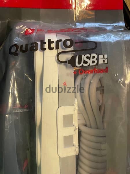 مشتركات كهرباء السويدي ٣ مخرج + ٢ usb  Quattro USB 3