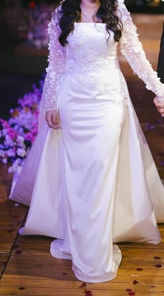 wedding dress فستان زفاف بالطرحه واكستنشن 2