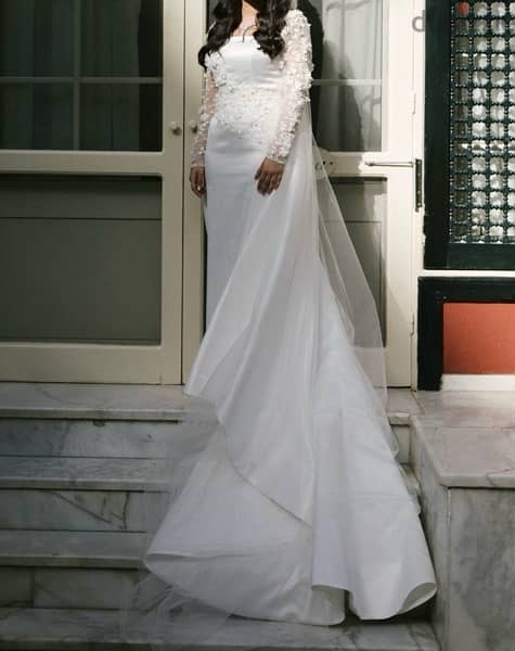 wedding dress فستان زفاف بالطرحه واكستنشن 1