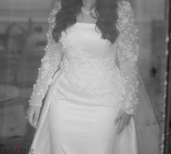 wedding dress فستان زفاف بالطرحه واكستنشن 3