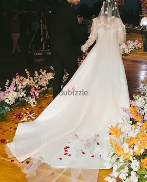 wedding dress فستان زفاف بالطرحه واكستنشن 5