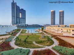 Apartment with garden 200 meters fully finished for sale with a distinctive view of the towers and a first row on the central lake in Mazarine 0