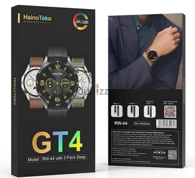 rw-44 gt4 smartwatch with 3 strap 3