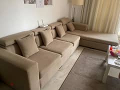 ركنة كنبة ليفنج مقاس 3.25 * 2 حالة ممتازة sofa L shape