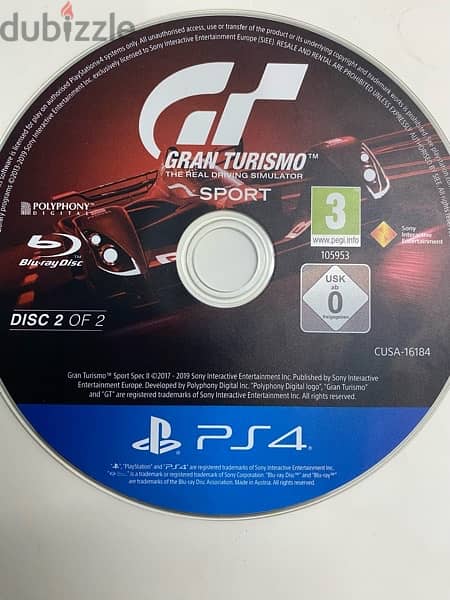 PlayStation game gran tursimo CD ps5 ps4 بلايستيشن إسطوانه 1