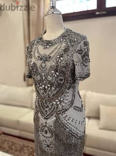 فستان فضي silver dress Turkish brand 0