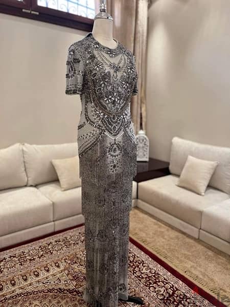 فستان فضي silver dress Turkish brand 1