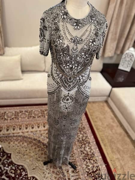 فستان فضي silver dress Turkish brand 3