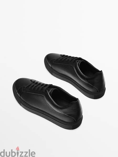 Massimou Dutti Black Leather Sneakers 2