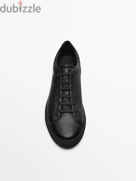 Massimou Dutti Black Leather Sneakers 3