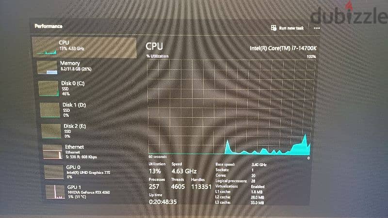 pc i7 14700k + RTX4060 gpu 4