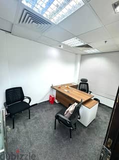 Office for rent 60 SQM finished/ACs in Bank center - 5th Settlement / مكتب إداري للإيجار متشطب بالتكييفات في منطقة البنوك - التجمع الخامس 0