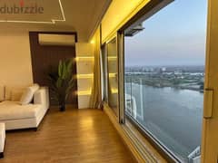 Hotel apartment 100% full Nile view fully finished and furnished for sale with installments over 5 years on Maadi Corniche 0