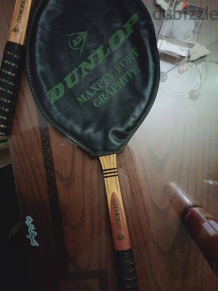 Vintage Dunlop Maxply Fort Wooden Tennis Racket with Cover 1