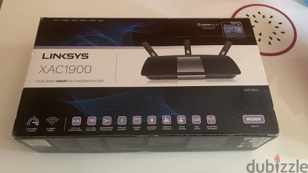 LINKSYS XAC1900 DUAL BAND SMART Wi Fi MODEM ROUTER with ADSL 5