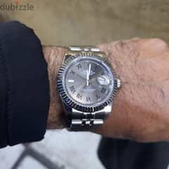 Rolex date just silver used vg condition