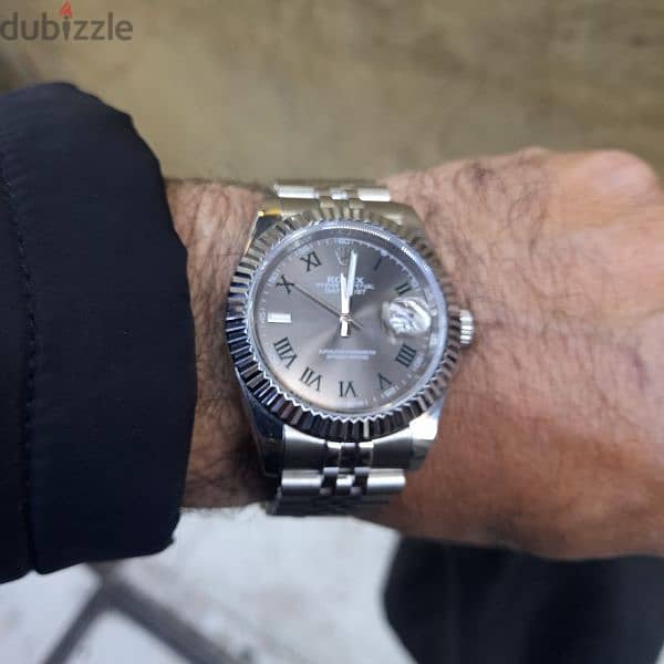 Rolex date just silver used vg condition 0