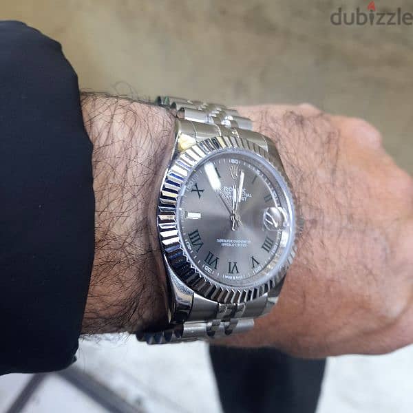 Rolex date just silver used vg condition 1