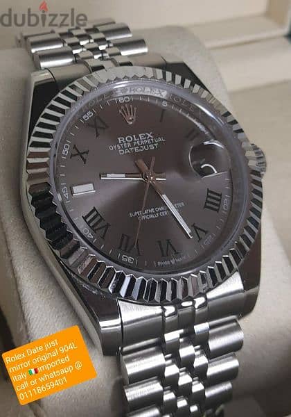 Rolex date just silver used vg condition 2