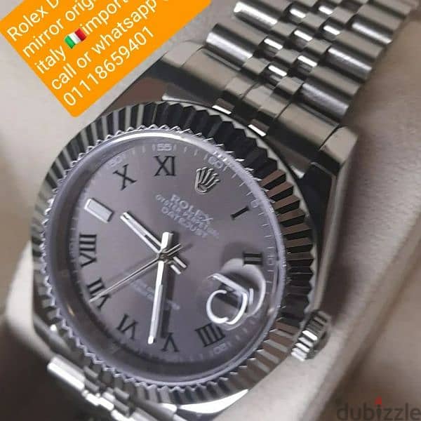 Rolex date just silver used vg condition 7