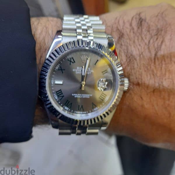 Rolex date just silver used vg condition 9