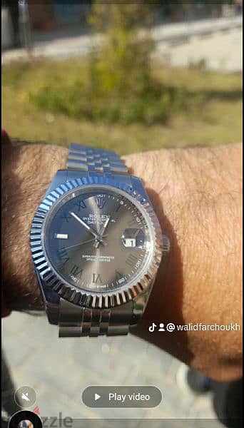 Rolex date just silver used vg condition 12