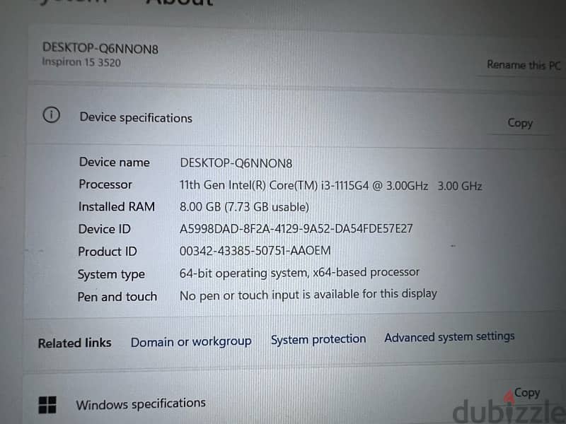 Laptop Dell 3501 4