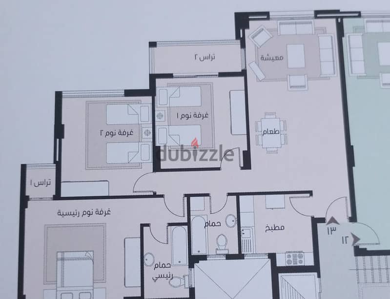 للبيع فى B14 شقة مساحة 140 متر بأميز فيو فى مدينتى "مجرى السيل " 1