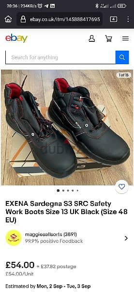 Exena safety shoes جزمة سيفتى ايطالى جديدة مقاس ٤٣ 6