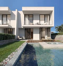 sea view villa fully finished with acs and kitchen ,pool and private garden 0