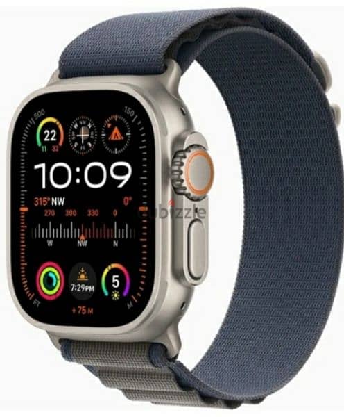 apple watch ultra 2 gps + Cellular 49mm titanium case  blue 0