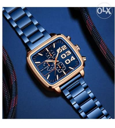 Gold blue mini focus watch