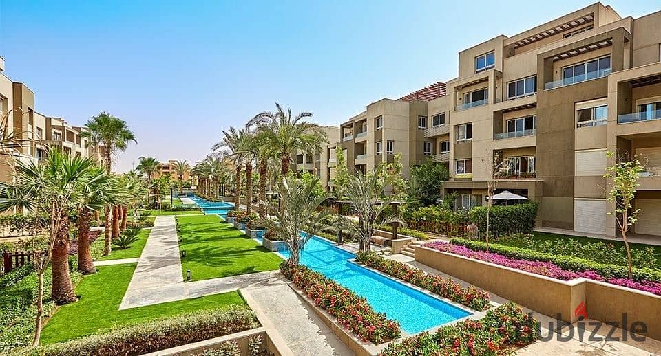 شقة ارضي 144م بجاردن امام بوابه الرحاب في سوان ليك حسن علام التجمع Aptartment 144m with Garden flexi finished for sale in Swan lake Tagmoaa 11