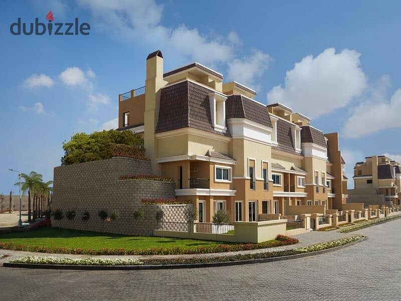 At the lowest price in New Cairo, a prime location villa for sale in the Live and Ayesh Direct compound on the Suez Road, Sarai Compound. 8