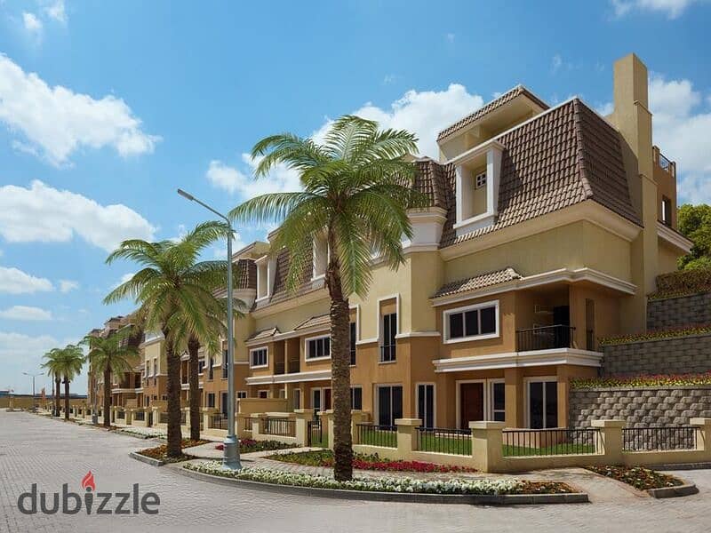 At the lowest price in New Cairo, a prime location villa for sale in the Live and Ayesh Direct compound on the Suez Road, Sarai Compound. 9