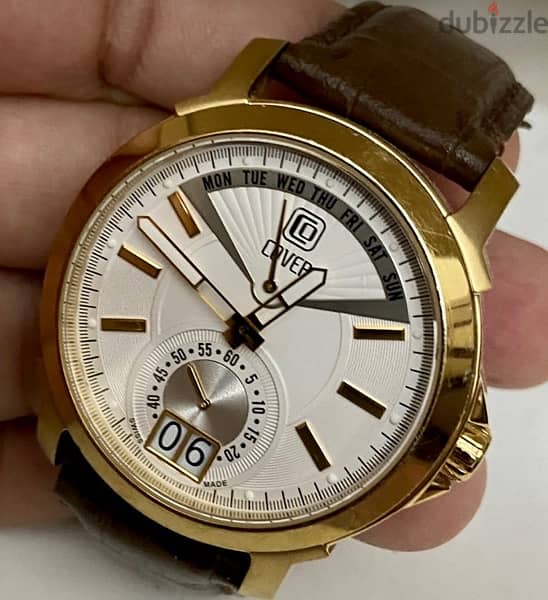 Original Swiss Made Quartz COVER Retrograde 42mm بالعلبه والضمان 10