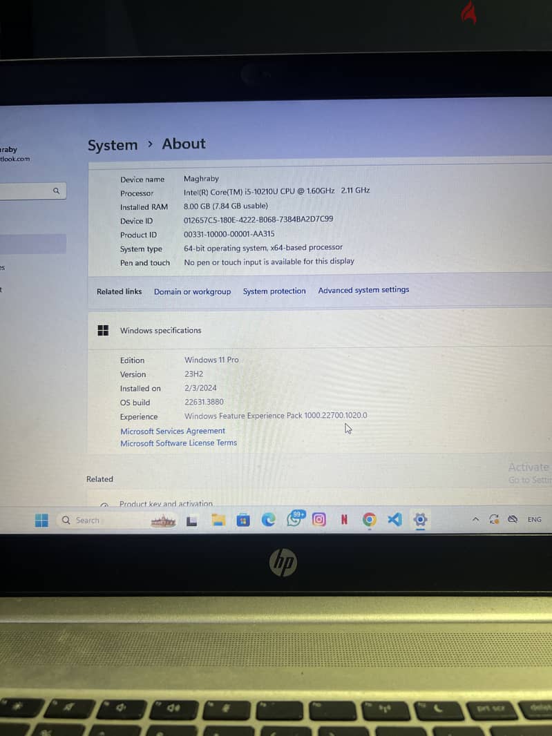 Hp ProBook 450 - G9 / استعمال خفيف بالشاحن الاصلي والشنطة 2